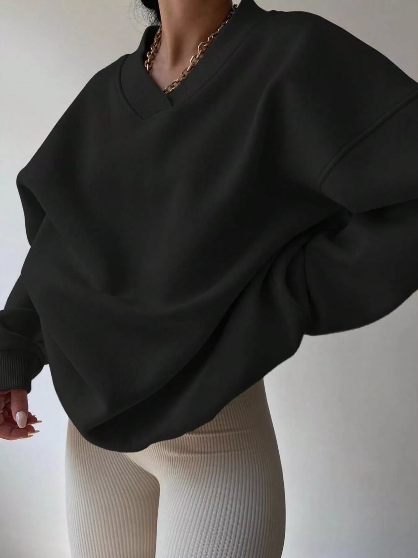 Dropped Shoulder Long Sleeve Oversized Sweatshirt
