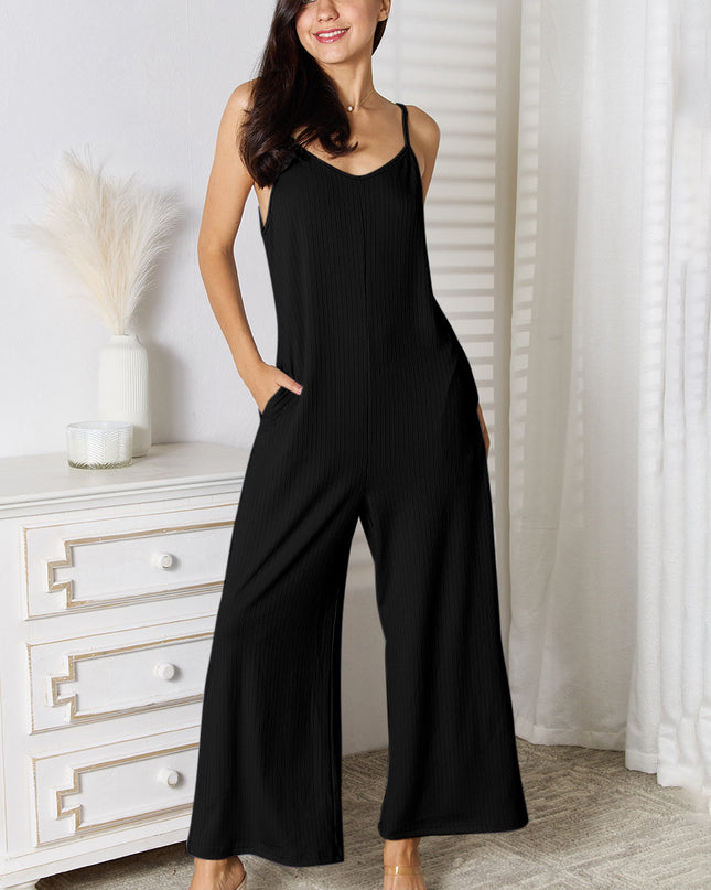Basic Bae Full Size Spaghetti Strap V-Neck Jumpsuit