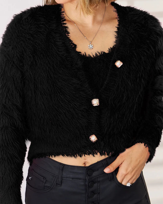 Scoop Neck Vest and Cardigan Sweater Set