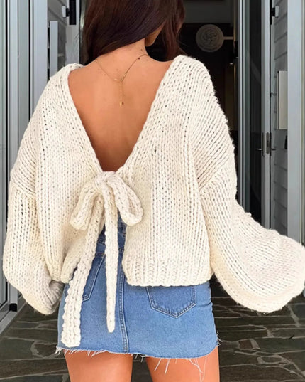 Tied Drop Shoulder Cardigan