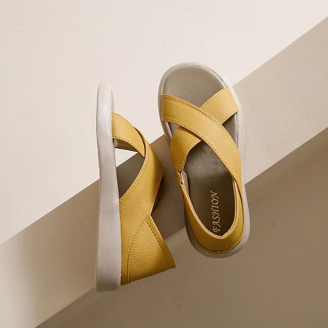 Crossover Platform Comfort Sandals