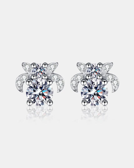 1 Carat Moissanite 925 Sterling Silver Stud Earrings 