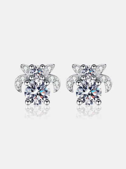 1 Carat Moissanite 925 Sterling Silver Stud Earrings 