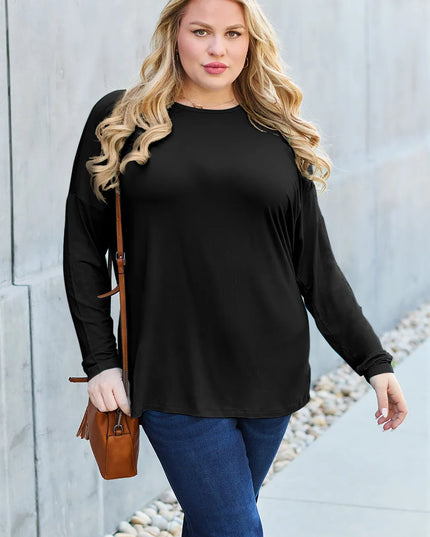 Basic Bae Full Size Round Neck Dropped Shoulder T-Shirt