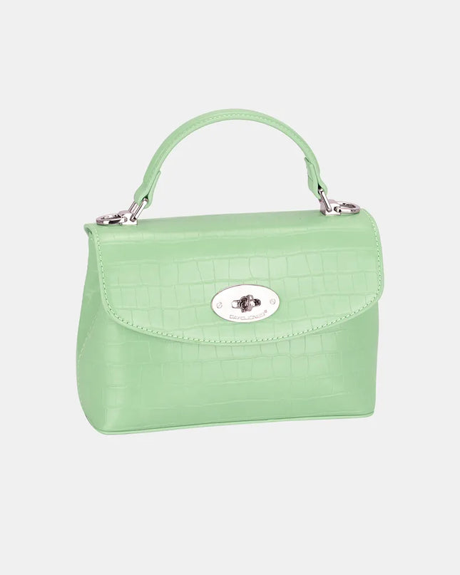 David Jones Texture PU Leather Handbag Light Green One Size