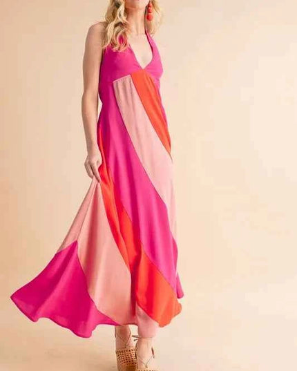 Aemi+Co Color Block Sleeveless Maxi Dress