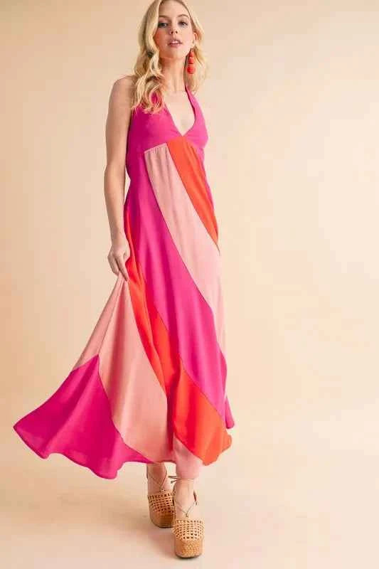 Aemi+Co Color Block Sleeveless Maxi Dress