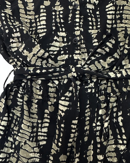 Tie Dye Print Collar Neck Short Sleeve Romper