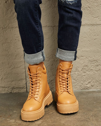 East Lion Corp Platform Combat Boots