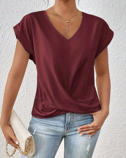 V-Neck Twist Front Top 