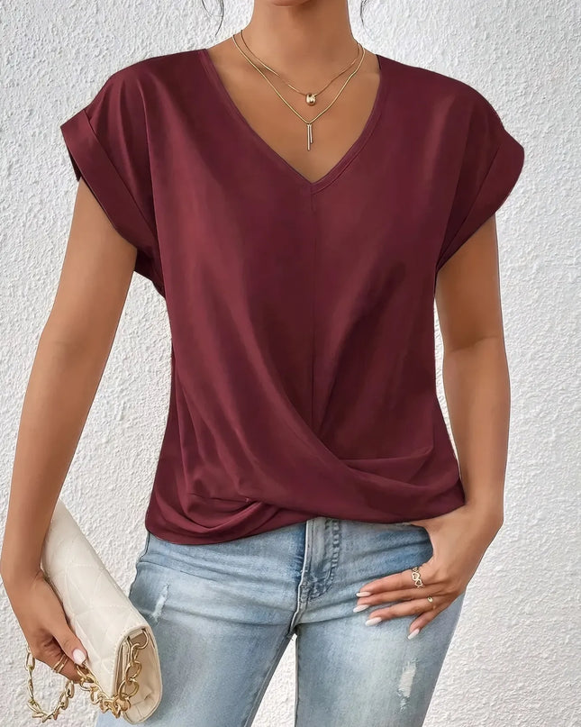 V-Neck Twist Front Top 