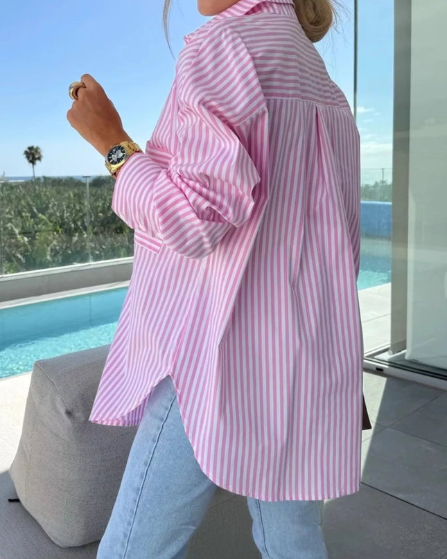 Striped Oversized Button-Down Shirt