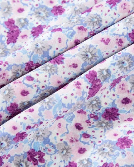 Tiered Floral Shirred High Waist Maxi Dress