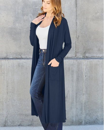 Basic Bae Full Size Open Front Long Sleeve Cover Up