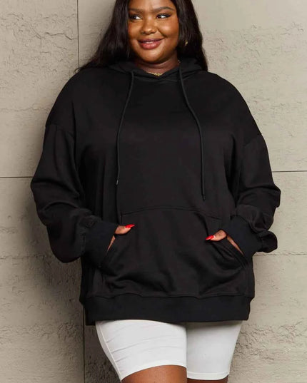 Full Size Drawstring Long Sleeve Hoodie