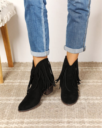 Legend Women's Fringe Cowboy Western Ankle Boots