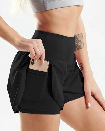 Pocketed High Waist Active Shorts