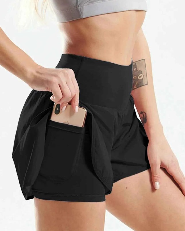 Pocketed High Waist Active Shorts