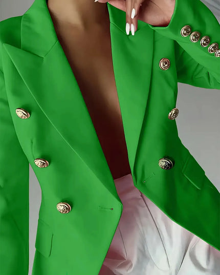 Decor Button Lapel Collar Blazer