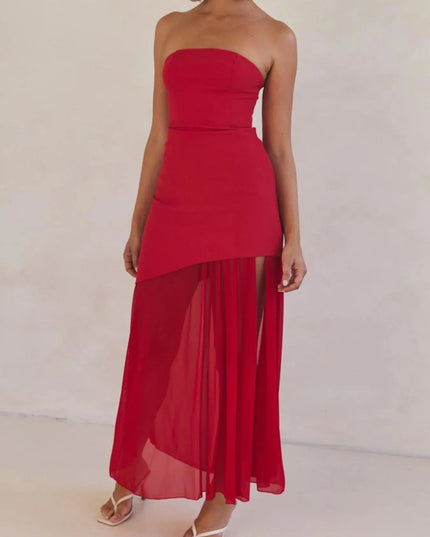 Layered Slit Tube Maxi Dress