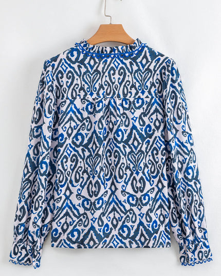 Paisley Print Long Sleeve Blouse