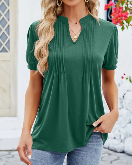 Notched Short Sleeve T-Shirt