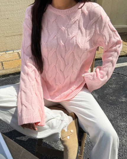 Cable Knit Long Sleeve Sweater