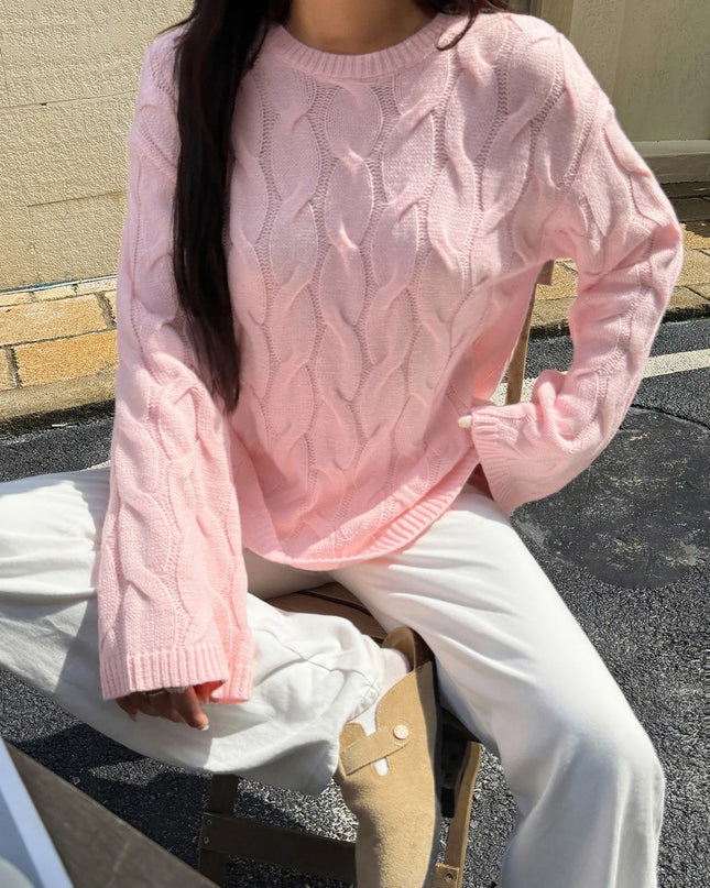 Cable Knit Long Sleeve Sweater