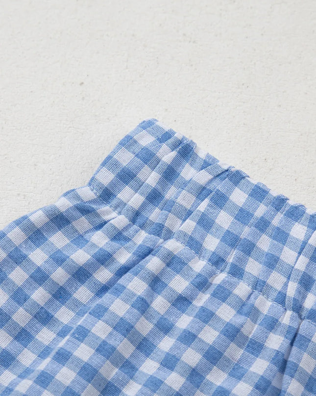 Plaid Gingham High Waist Shorts