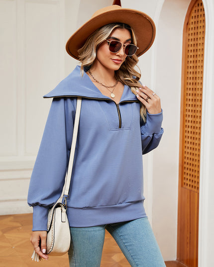 Half-Zip Collared Sweatshirt