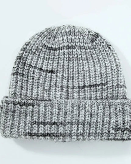 Thermal Contrast Knit Hat Gray One Size