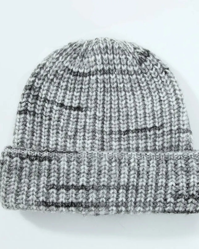 Thermal Contrast Knit Hat Gray One Size