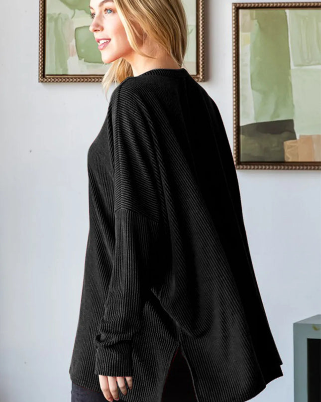 Heimish Sequin Nutcracker Long Sleeve Ribbed Top