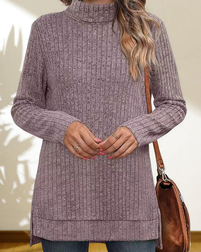 Turtleneck High Low Top