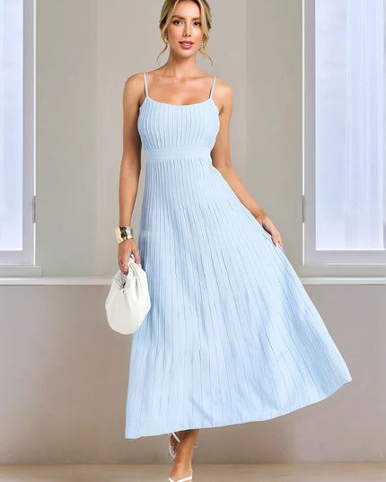 Textured Scoop Neck Midi Cami Dress