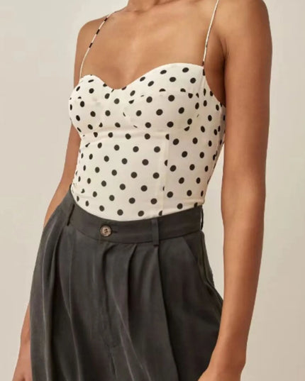 Printed Smocked Cami Top Dot