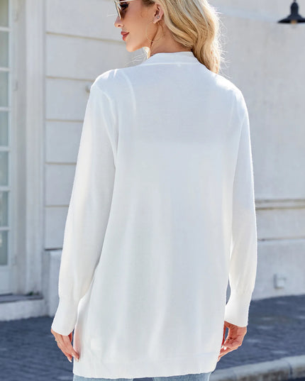 Striped Open Front Cardigan with Relaxed Fit 