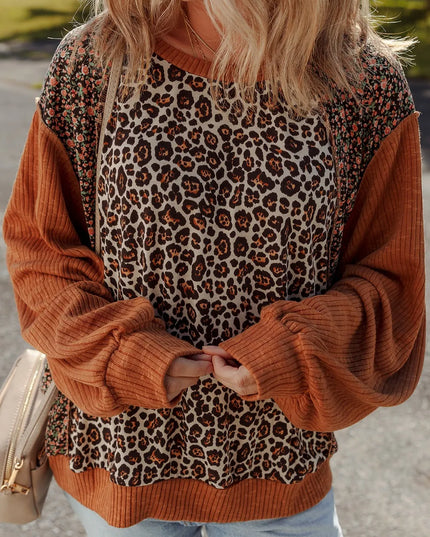 Leopard Print Long Sleeve Sweatshirt