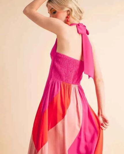 Aemi+Co Color Block Sleeveless Maxi Dress
