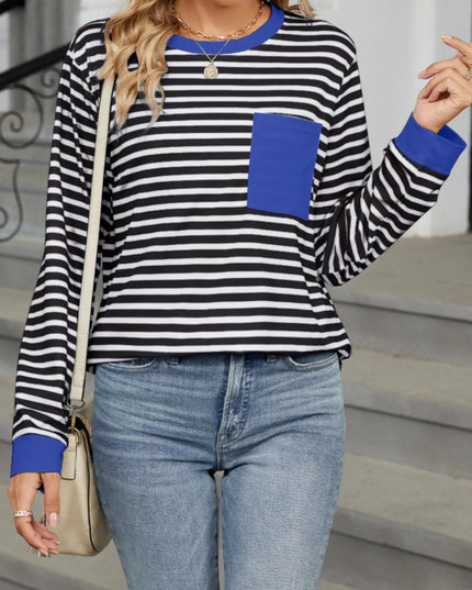Striped Long Sleeve T-Shirt Black And White Stripes