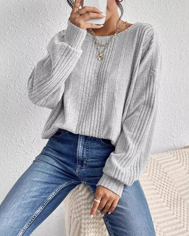 Crisscross Back Long Sleeve Knit Top