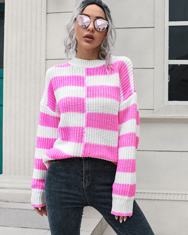 Two-Tone Dropped Shoulder Sweater