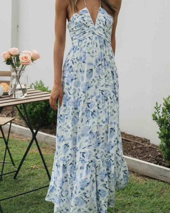 Printed Halter Neck Cami Dress