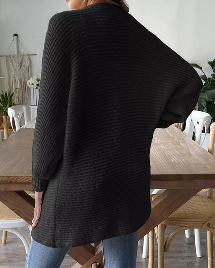 Open Front Drop Shoulder Cardigan
