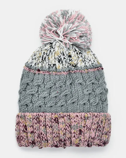 Contrast Thermal Hat with Pompom