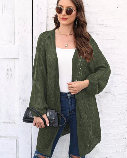 Open Front Long Sleeve Cardigan