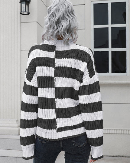 Two-Tone Dropped Shoulder Sweater