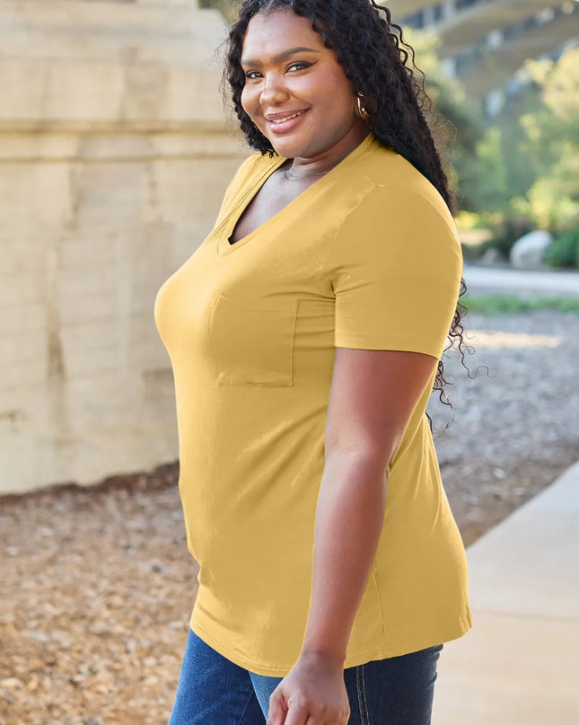 Basic Bae Bamboo Full Size V-Neck Short Sleeve T-Shirt