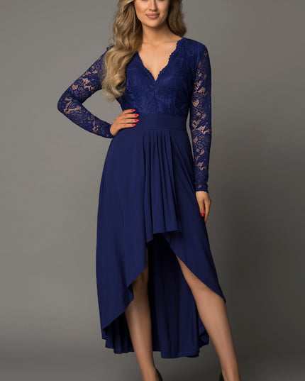 Lace High-Low V-Neck Dress 