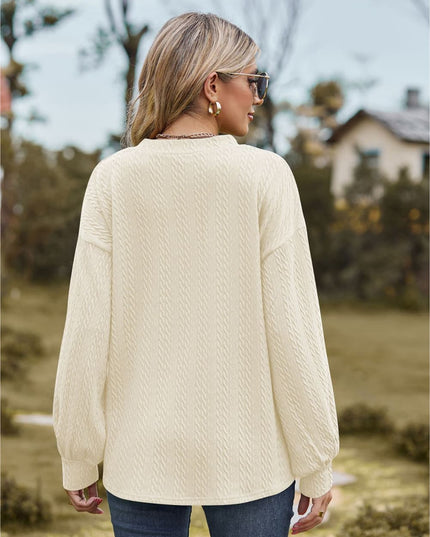 V-Neck Dropped Shoulder Blouse